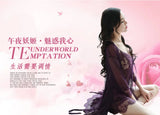 TJ large size see-through suspender sexy temptation lace nightgown temptation mesh pajamas