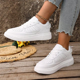Plus Size 43 Thick Bottom White Sneakers Women Fashion Lace Up Platform Sport Sneaker Woman Non Slip Breathable Tennis Shoes