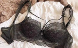 MOYISU French Pure Lace Bralette Petite Bra Set, AABB Cup with Removable Straps & Thin Push Up Pads, Soft Underwire Sexy Women's