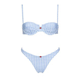 Striped 3Pcs Bandeau Biquini 2026 Women Sexy Swimsuit Push Up Swimwear Female Swimming Suits Low Waisted Bathingsuit Beachwear