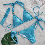 Glossy Sexy Bikinis 2026 Swimsuit With Rhinestones Women Swimwear Female Push Up Bikini Beach Swim Wear Bathing Suit Pool Bather