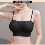 MOYISU Anti Slip Halter Bra for Small Chest, Push Up Enhancer Pads Rounded Shape, Invisible Seamless Cover No Show Lift Bralette