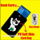 Cartoon Cat Funny Fashion For ID Clips Credit Bank Subway Card Holder Case Storage Bag Adornment Keychain