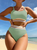 High Waist Bikini 2026 Women Strappy Swimwear Female Sexy Padded Swimsuit Solid Bathing Swimming Swim Suit Summer Beachwear