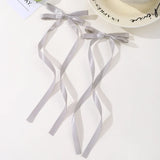 2 Pcs Fabric Hair Bow Hairpin for Women Girls Ribbon Hair Clips Headwear Black White Bow Top Clip Female Hair Accessories