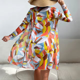 New Women's 3 Pieces Swimsuit Allover Print Tankini+Long Gauze Coat Cover-Up Swimwear High Waist Shorts Bathing Suit Beachwear