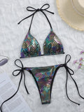 Sexy Leopard Bikini 2025 Halter Swimsuit Women String Swimwear Female Micro Bikini Set Brazilian Bathing Suit Push Up Swim Wear