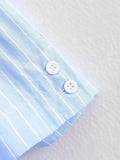 Foridol Stripes Crop Top+shirt 2 Pcs Outfits Women Casual Summer Autumn Casual Set Blue Matching Set Shorts Set Female Suit