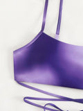 3 Pieces Ombre Lace Up Bikini Swimsuit & Beach Skirt Sexy Swimwear Women 2026 Bathing Swimming Swim Suit Female Summer Beachwear