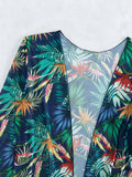 Halter Print Bikini 2026 Women Swimsuit With Kimono High Waist Swimwear Female Bathers Bathing Swimming Swim Suit Beachwear