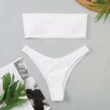 Velvet Bikinis 2025 Women Brazilian Bandeau Swimsuit Solid Sexy Swimwear Female Beachwear Bathers Bathing Swimming Swim Suit
