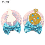Christmas 2.8"Mouse Ears Hair Clips For Children Sequins Bow Hairpins Girls Festival Party DIY Hair Accessories