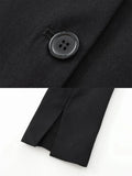 Foridol Solid O-neck Single Breasted Black Blazer Coat Women Autumn Winter Short Jacket Office Lady Vintage Buttons Veste