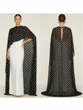 Women's Sheer Chiffon Cape Bat Sleeve Floor Length Shawl Elegant Cover Up Tops Party Evening Cape Blouse f