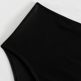 2026 Summer New Women Bikini Swimming Trunks,Solid Color Black Sexy High Waist High Elasticity Bottoms,Beach Swimwear Briefs