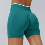 Women's High-Waisted Seamless Yoga Sports Shorts Hip-Lifting Knitted Peach Pants Summer Training Fitness Wear