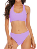 2026 Sporty Bikinis Solid Padded Swimsuit Women Vintage Swimwear Female Bathers Bathing Swimming Swim Suit Beachwear