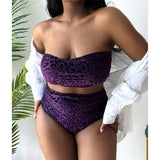 0XL - 4XL New Leopard Bikini Plus Size Large Size Swimwear Women Swimsuit Female Two-pieces Bikini set Bather Bathing Suit K3977