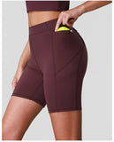 Naked High Waisted Yoga Shorts Women Quick Drying Side Pocket Cycling Pants Outdoor Abdominal and Hip Lifting Sports Shorts