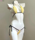 DEKA Mini Cotton Bikini Set Extreme Women's Micro Bandage Swimsuit Bathingsuit Beachwear Exotic Lingerie Underwear Sunbath Suit