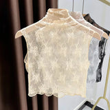 Fashion Lace Floral Fake Collar Detachable Gauzy False Collar All-match Slim Lace Tanks Women
