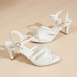 Sandals for Women's  New Summer Elegant Temperament High Heels Coarse Heels Fish Mouth Breathable Comfortable Fashion Pumps
