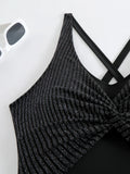 2026 Sexy Strappy Swimsuit One Piece Solid Swimwear Women Bathers Bathing Swimming Swim Suit Female Summer Beachwear