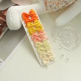 10Pcs/card Grosgrain Ribbon Bows Hair Clips For Girls Small Trailing Bowknots Hairpins Headwear Kids Hair Accessories