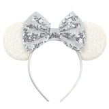 Disney Mickey Mouse Ears Leopard Print Headbands for Girls Baby Women Sequins 5"Bows Hair Accessories Adults Hairbands Kids Gift