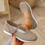White Hollow Out Platform Sneakers Women 2025 Plus Size 36-43 Breathable Sports Shoes Woman Comfort Non Slip Walking Flats Mujer