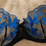 Toucheart Sexy Bra Underwear Set For Women Embroidery Butterfly Printing Patchwork Mesh Hollow Out Perspective Underwear Suit