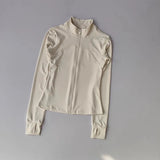 Women's High-End Yoga Fitness Suit Standing Collar Long-Sleeved Sports Jacket for Active Wear And Exercise