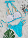 Sexy Halter Jewelled Diamond Bikini Women Swimsuit Female Swimwear Two-pieces Bikini set High Cut Bather Bathing Suit Swim Lady