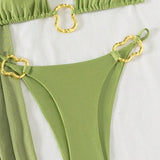 Sports Bikini Set Women Tight Fit Triangle Cup Swimsuit High Elastic Quick Dry Swimwear