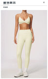 New Yoga Suit Women Color Blocked V-neck I Shape Sports Bra Fitness Clothes Summer Tight Running High Waist Leggings Tracksuit