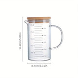 Glass Measuring Cup Jug With Lid And Insulated Handle