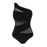 Women Fashion Bodysuit Bikini Biquini Summer Swimwear Mesh Bandage Cut Out Sleeveless Bathing Suits Sexy Thong Swimsuits