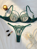 A Black Sexy Lingerie Set, Combining Leopard Print and Floral Patterns, Combining Allure and Sensuality ZA825120