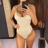 5 Colors V Neck Ribbed Cross Back One Piece Swimsuit Women Swimwear Female High Leg Cut Monokini  Bather Bathing Suit Swim V6278