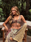 2026 Stylish Printed Strapped Bikini And Pants Set Women 3 Pc Swimsuit Fashion Sexy Biquini Lady Swimwear Female Beachwear