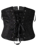 Sexy Leather Tight Corset Jacquard Waist Cincher Bust Support Shapewear New Lace-up Court Casaul Elegant Style Corset B8RO
