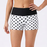Summer Women's Dot Print Mini Casual Shorts Elastic High Waist Fold Over Slim Fit Shorts 2026 Fashion Going Out Daily Sporty