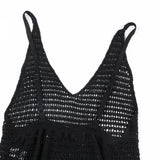 Sexy Fringe Tassel Knitted Crochet Tunic Beach Cover Up Women Long Dresses Cover-ups Beach Dress Beach Wear Beachwear Female