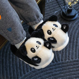 Cartoon Panda Plush Pajamas Robes Anime Adult Nightgown Winter Long Sleeve Night Dress Halloween Party Comfy Kawaii Girl Slipper