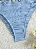 XS - XL Bandeau Wrinkled High Cut Bikini Women Swimwear Female Swimsuit Two-pieces Bikini Set Shell Bather Bathing Suit Swim