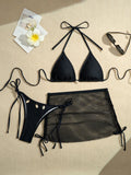 DEKA Mesh Bikinis Female Swimsuits Women's Three-Piece Swimwear Beach Swim Wear Bathing Suits Brazilian Bikini Set Pool Bather