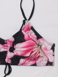 3-Piece Set Bohemian  Print Beach Sunshade Clothing Women's Drawstring Swimsuit Shorts Comfortable Summer Vacation Swimwear