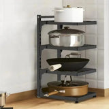 4-Tier Adjustable Pot Rack for Home Use Cookware Storage Rack Under-Sink/Countertop Storage Rack