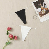 Ladies Sexy Invisible Casual Comfortable Black And White Solid Color Thong Combination C314