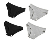4Pcs/Set Cotton Panties For Women Low Rise Underwear Breathable Briefs Solid Color Sports Underpants Female Lingerie